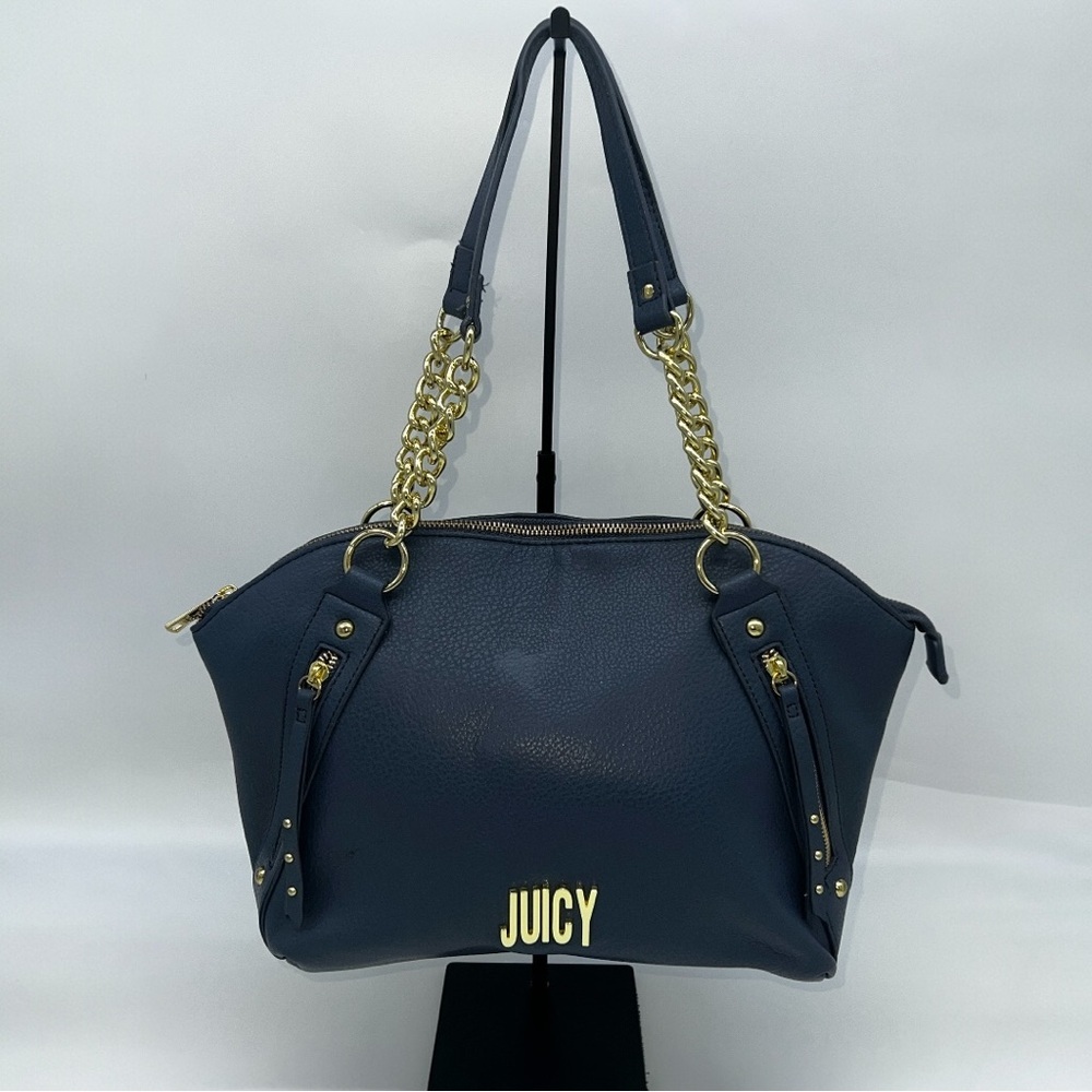 Juicy Couture Purse Navy Blue In Color With Juicy In Gold Lettering On Front